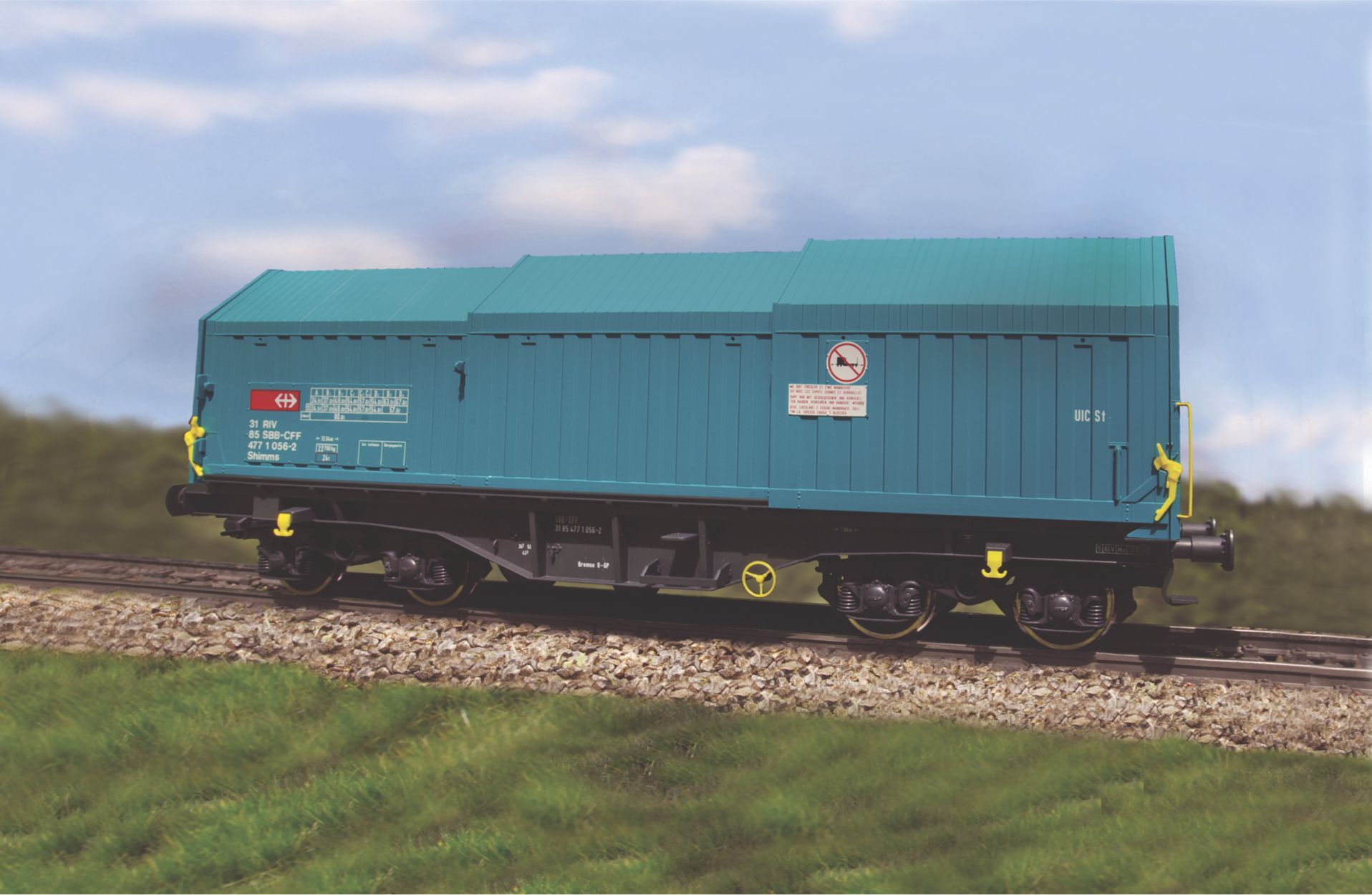 460424 Kiss Schweiz - Teleskophaubenwagen Shimmns DB braun - Spur 0